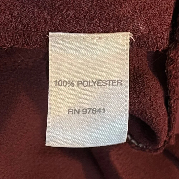 J Jill Womens Burgundy Pleated Hem Tunic Top Medium Round Neck Polyester Career - Picture 7 of 9